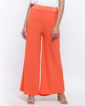 flared palazzos with elasticated waistband