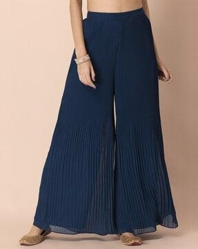 flared palazzos with semi elasticated waist