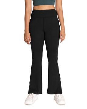 flared pants with elasticated waist