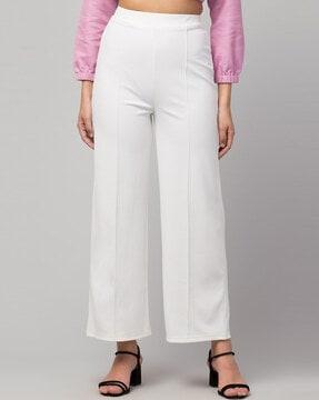 flared pants with elasticated waist