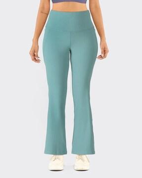 flared pants with elasticated waist