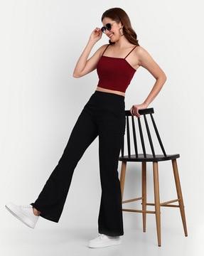 flared pants with insert pockets