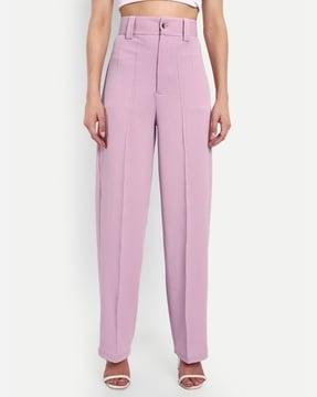 flared pleat-front trousers