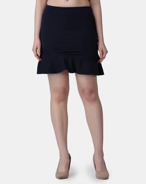 flared skirt with elasticated waistband