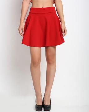 flared skirt with elasticated waistband