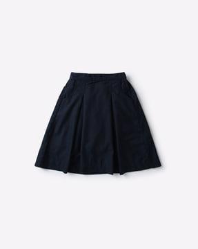 flared skirt with front box pleats