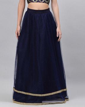 flared skirt with lace border