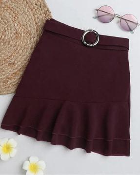 flared skirt with metal accent