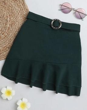 flared skirt with metal accent