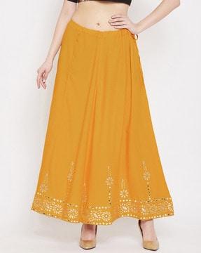 flared skirt with mirror accent