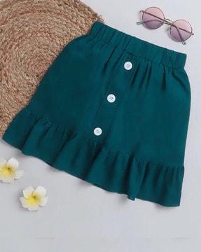 flared skirt with ruffled detail