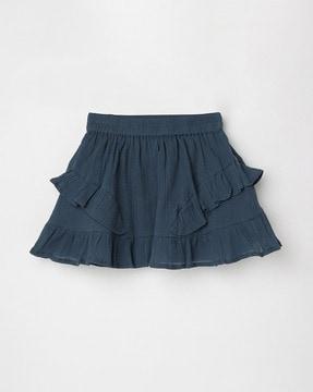 flared skirt with ruffles