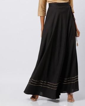 flared skirt with tie-up tassel