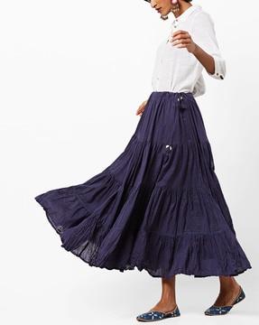 flared skirt with tie-ups