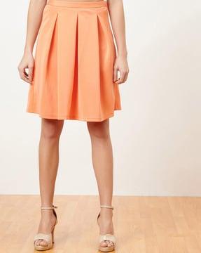 flared skirt with zip closure