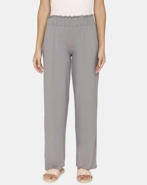 flared track pant with elasticated waist