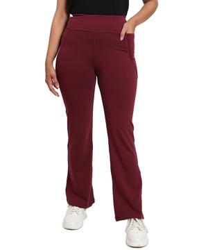 flared track pants with elasticated waistband