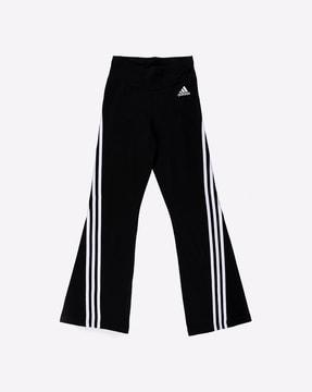 flared track pants with log print
