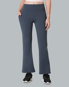 flared track pants with zip pocket