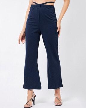 flared trousers with elasticated waist