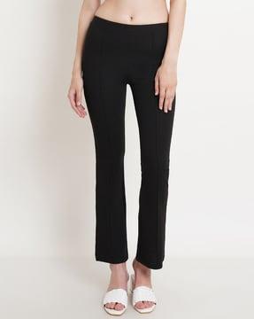 flared trousers with elasticated waist