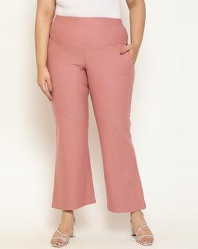 flared trousers with elasticated waist
