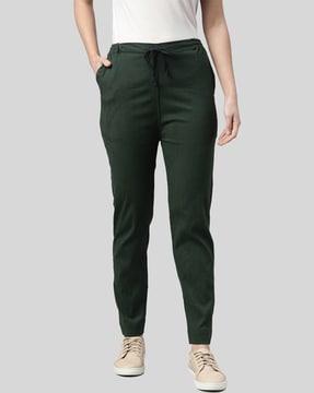 flared trousers with elasticated waist