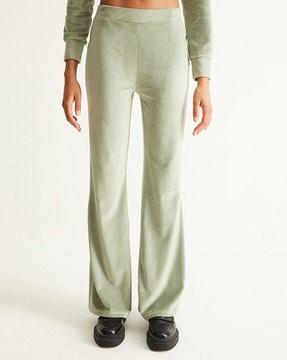 flared trousers with elasticated waistband