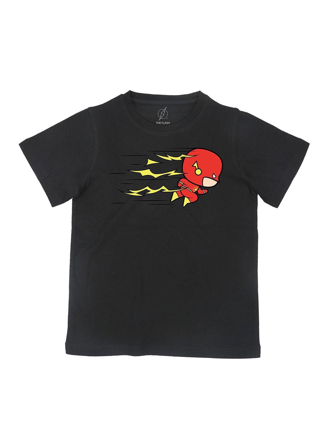 flash boys black super hero flash printed cotton pure cotton t-shirt