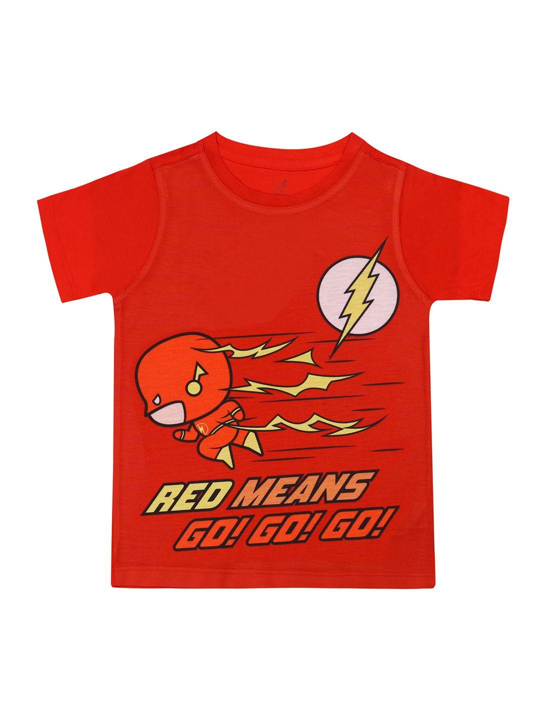 flash boys red flash printed round neck t-shirt