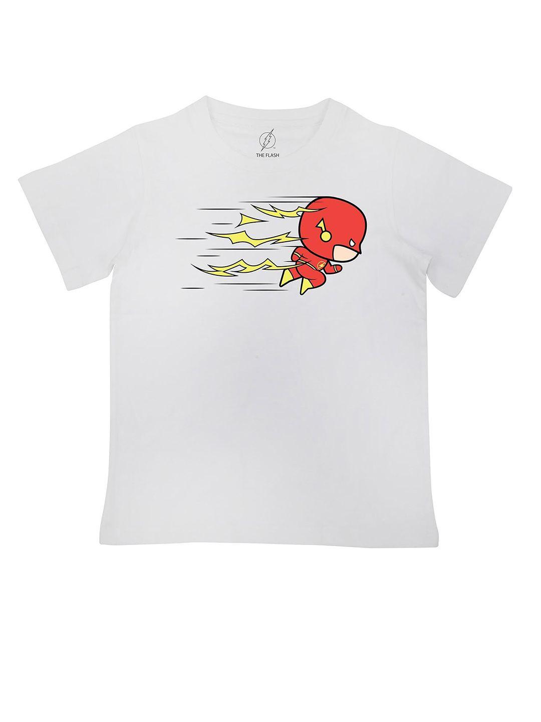 flash boys white graphic printed pure cotton t-shirt