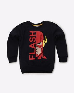 flash print crew-neck sweatshirt