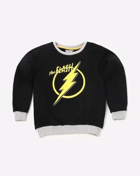 flash print crew-neck sweatshirt