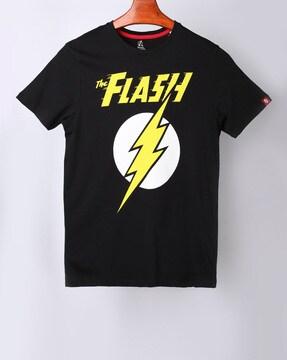 flash print crew-neck t-shirt