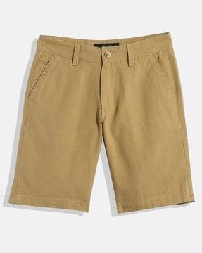 flat front cotton shorts