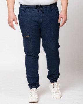 flat front joggers with drawstrings