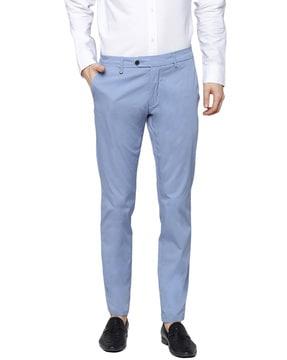 flat front skinny fit trousers