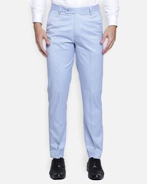 flat front slim fit trousers
