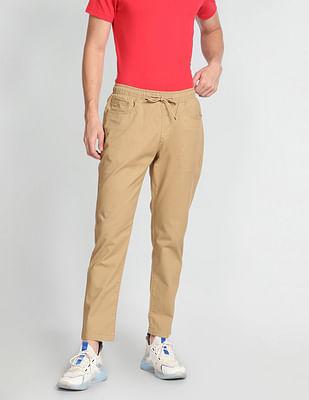 flat front solid joggers