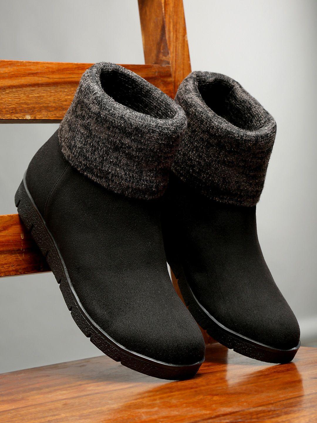 flat n heels women flatform-heeled winter boots