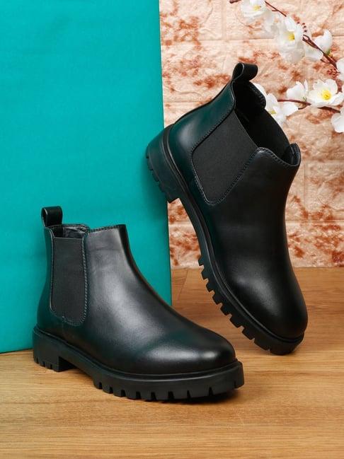 flat n heels women's black chelsea boots