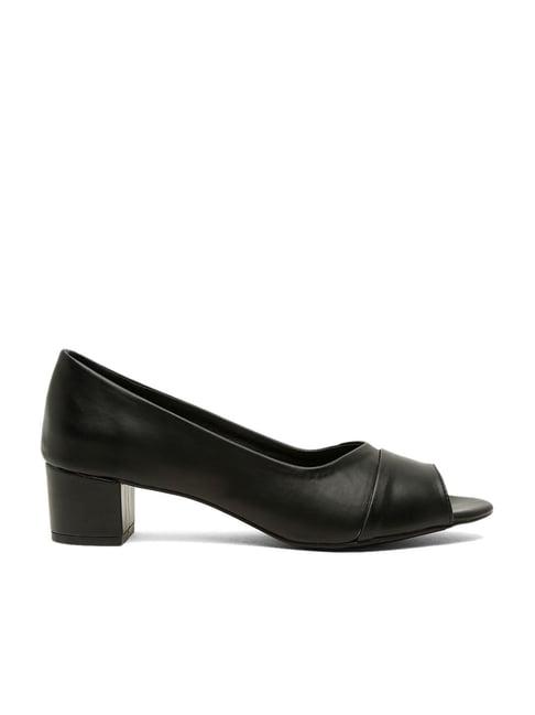 flat n heels women's black peeptoe shoes