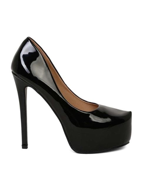 flat n heels women's black stiletto pumps