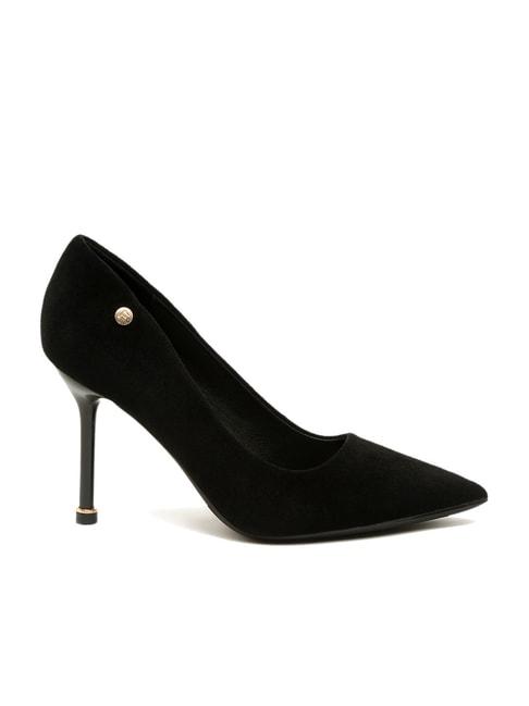 flat n heels women's black stiletto pumps