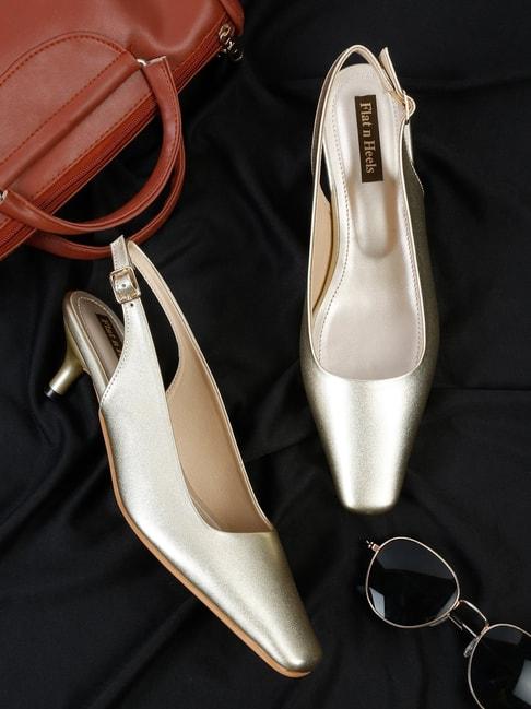 flat n heels women's golden back strap sandals