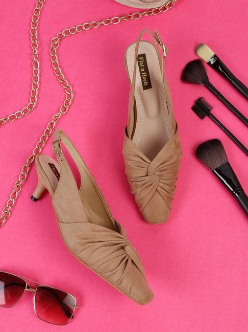 flat n heels women's khaki back strap sandals