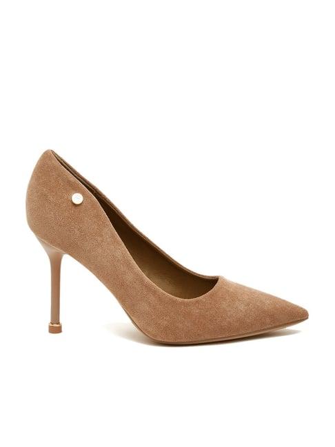 flat n heels women's khaki stiletto pumps
