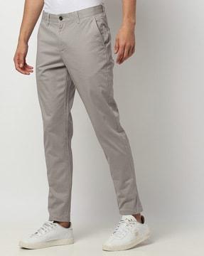 flat-font chinos with insert pockets