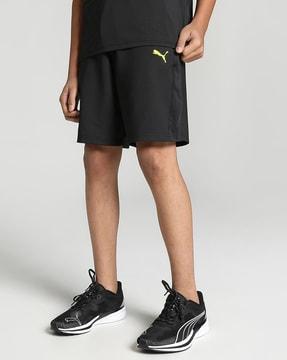 flat-front bermudas with drawstrings