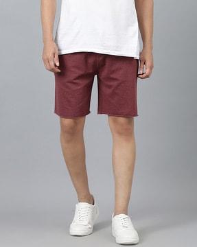flat-front bermudas with elasticated drawstring waistband